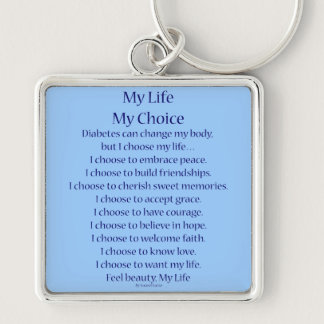 Diabetes Awareness Support Poem Charm Keychains