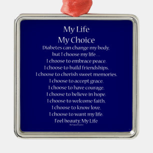 Diabetes Awareness Support Poem Charm Ornaments