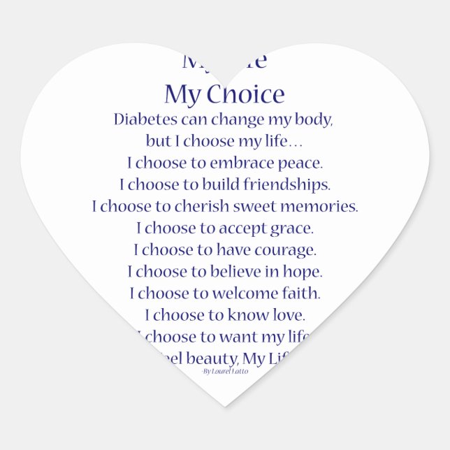 Diabetes Awareness Support Poem Decal Stickers (Front)