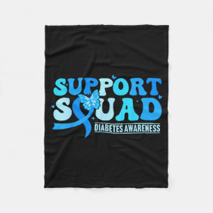 Diabetes Awareness Suprt Squad T1d Blue Butterfly Fleece Blanket