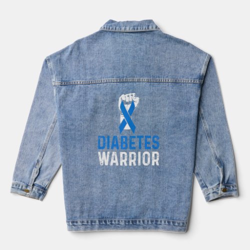 Diabetes Awareness T1D Diabetes Warrior Premium  Denim Jacket