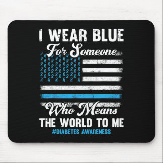 Diabetes Awareness T1D Support American Flag Blue  Mouse Pad