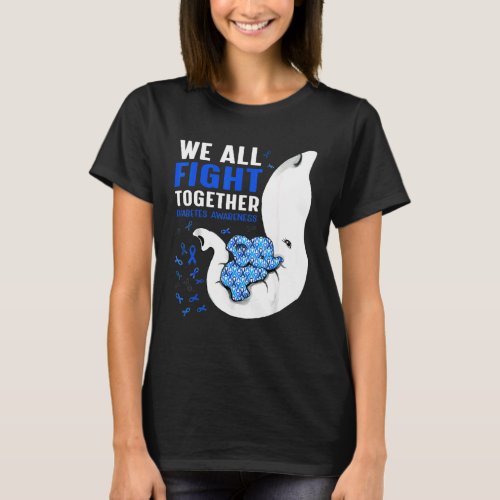 Diabetes Awareness We All Fight Together Elephant T_Shirt