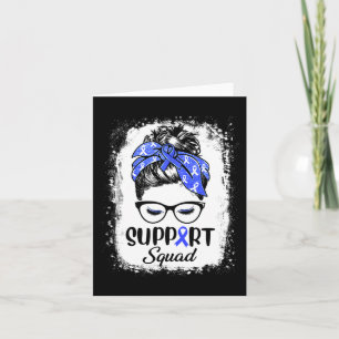 Diabetes Awareness Women Face Messy Bun Hair Ribbo Card