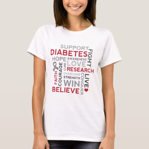 Diabetes Awareness word cloud design T_Shirt