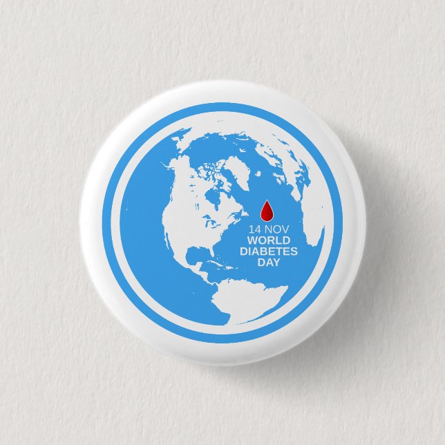 Diabetes Awareness World Diabetes Day 14 November Button (Front)