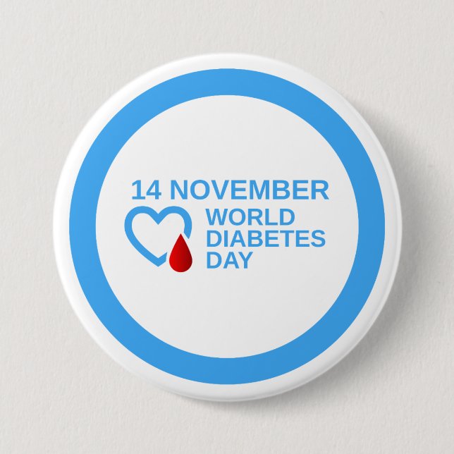 Diabetes Awareness World Diabetes Day 14 November Button (Front)