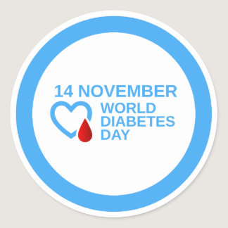 Diabetes Awareness World Diabetes Day 14 November Classic Round Sticker