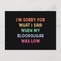 Diabetes Blood Sugar Joke Postcard