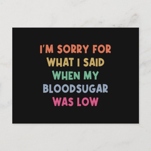 Diabetes Blood Sugar Joke Postcard