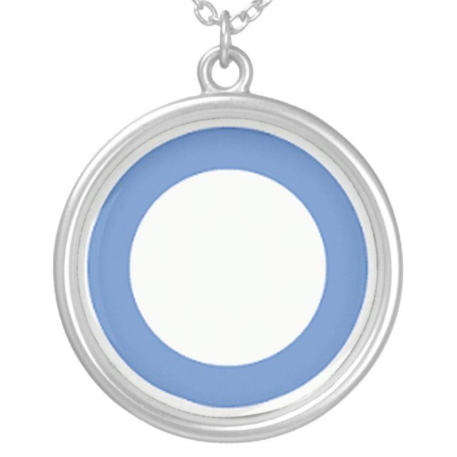 diabetes-blue-circle silver plated necklace (Front)