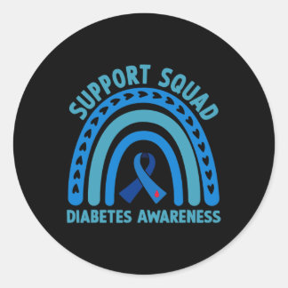 Diabetes Blue Support Squad Diabetes Awareness  Classic Round Sticker