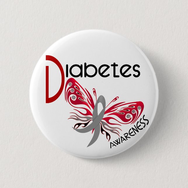 Diabetes BUTTERFLY 3 Button (Front)