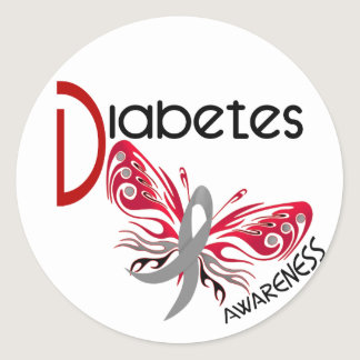 Diabetes BUTTERFLY 3 Classic Round Sticker