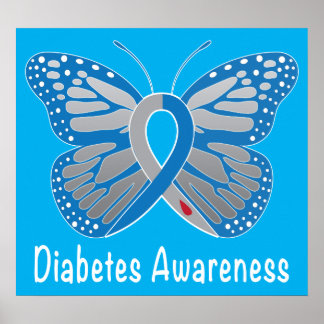 Diabetes Butterfly Poster