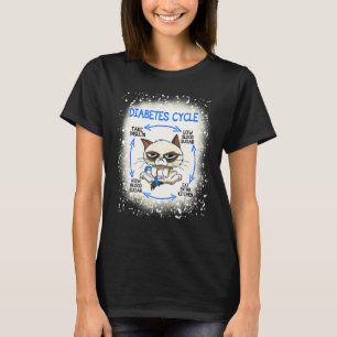 Diabetes Cycle Diabetes Awareness Cat T1D Grey Blu T-Shirt