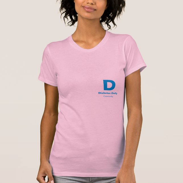 Diabetes Daily Light Color Ladies Tees (Front)