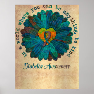Diabetes Diabetic World Where You Can Be Anything  Poster