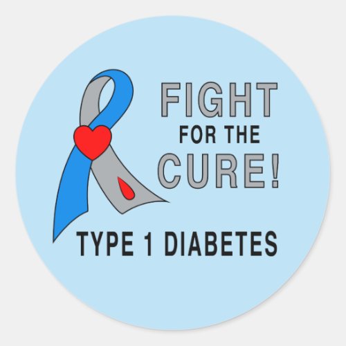 Diabetes Fight For The Cure Classic Round Sticker