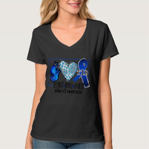 Diabetes Fight Love Cure Diabetes Support Tee
