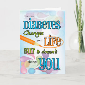 Diabetes Get Well Bright Color Typography Card