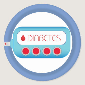Diabetes Glucometer Graphic Classic Round Sticker