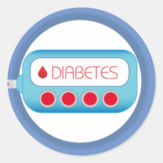 Diabetes Glucometer Graphic Classic Round Sticker (Front)