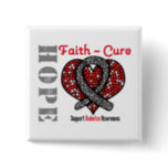 Diabetes Hope Faith Cure Heart Ribbon Button