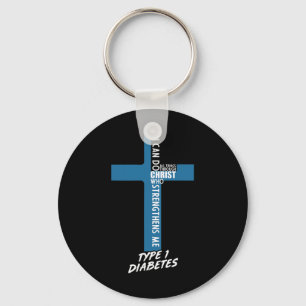 Diabetes I Can Do All Things Through Jesus T1D Sup Keychain