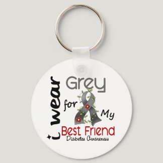 Diabetes I Wear Grey For My Best Friend 43 Keychain