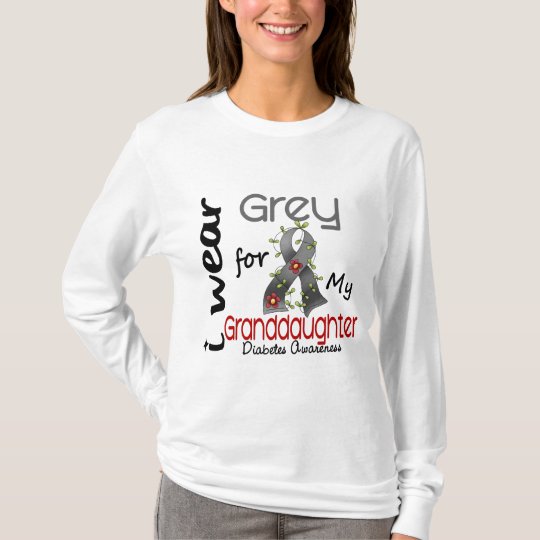 Diabetes I Wear Grey For My Granddaughter 43 T-Shirt