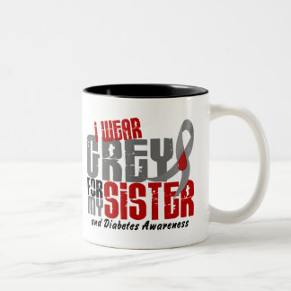Diabetes I WEAR GREY FOR MY SISTER 6.2 Two-Tone Coffee Mug