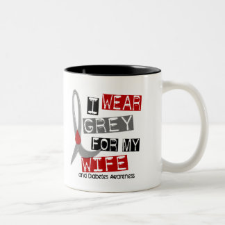 Diabetes I Wear Grey For My Wife 37 Two-Tone Coffee Mug