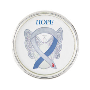 Diabetes IDDM Awareness Ribbon Angel Lapel Pin