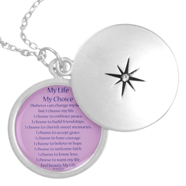 Diabetes Inspirational Awareness Poem Necklaces (Front)
