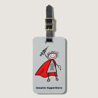 Diabetes Insulin Superhero Girl Luggage Tag