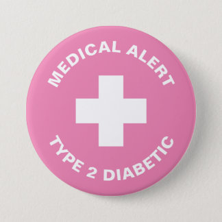 Diabetes Medical Alert Type 2 Diabetic Blue  Button