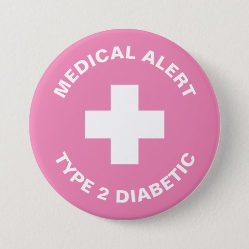 Diabetes Medical Alert Type 2 Diabetic Blue  Button