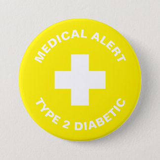 Diabetes Medical Alert Type 2 Diabetic Green  Button