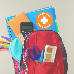 Diabetes Medical Alert Type 2 Diabetic Orange  Classic Round Sticker