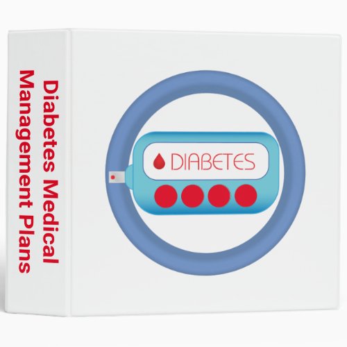 Diabetes Medical Management Plans Graphic Art 3 Ring Binder