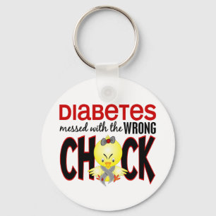 Diabetes Messed With The Wrong Chick Keychain