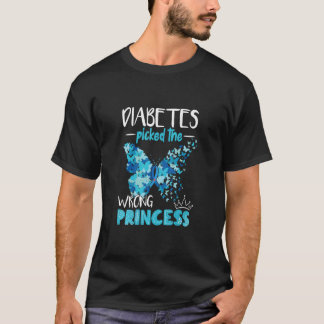 Diabetes Picked The Wrong Princess  T1D Kids  T-Shirt