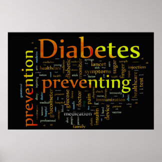 Diabetes Preventing BLACK Poster
