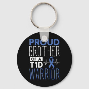 Diabetes Proud Brother Of A T1D Warrior Support Mo Keychain