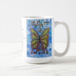 Diabetes Rainbow Butterfly and Poem Cups or Mugs
