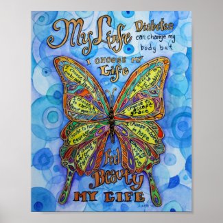 Pastel drawing -flower wreath with butterfly