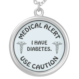 DIABETES SILVER PLATED NECKLACE