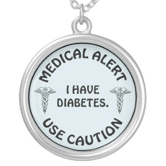 DIABETES SILVER PLATED NECKLACE