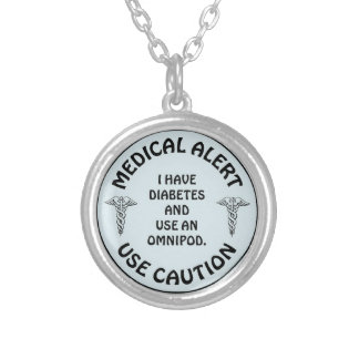 DIABETES SILVER PLATED NECKLACE
